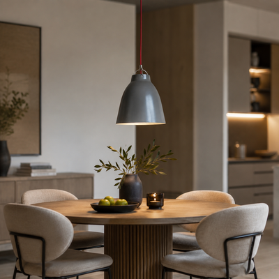 Lampa wisząca Pensilvania szara metalowa z kloszem do kuchni nad stół E27