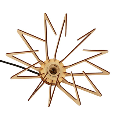 Lampa wisząca Eco 6 drewniana z abażurem pojedyncza do salonu E27