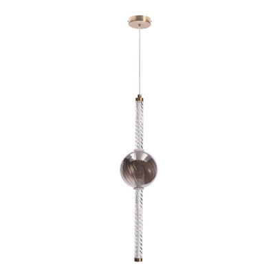 Lampa wisząca Kelly szklana złota z kloszem dymionym LED 8W 2700K do salonu