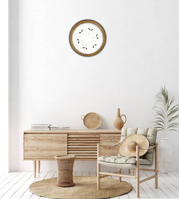 Plafon Rustica okrągły drewniany 30 cm dąb brązowy E27 do salonu
