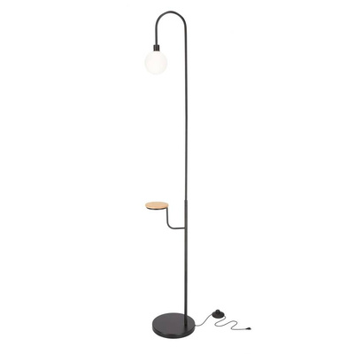 Lampa podłogowa Vanity z półką do salonu z kloszem E27 IP20