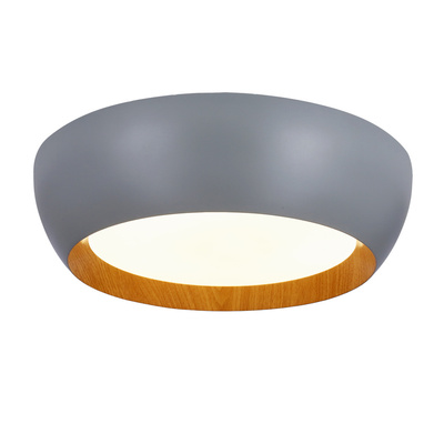Plafon LED ABRUZZO okrągły 40 cm 4000K szaro-drewniany do kuchni i łazienki