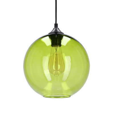 Lampa wisząca Edison szklana kula zielona do salonu nad stół E27 Candellux