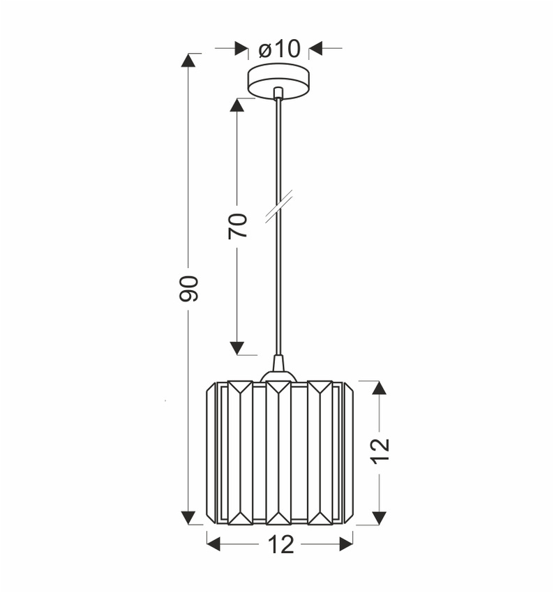 Lampa wisząca Glassia pojedyncza z akrylowym kloszem do salonu E27 1x40W