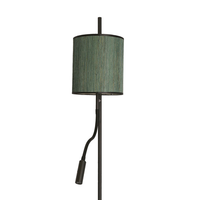 Bendi lampa podłogowa czarna 1x40w e27+3w led Abażur zielony 51-25265