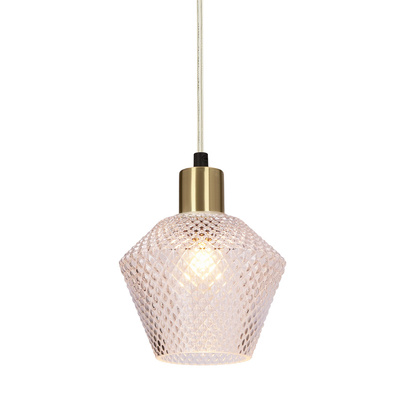 Lampa wisząca Greniko szklany klosz bezbarwny pojedyncza do kuchni E14