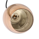 Lampa wisząca Marina szklane lustrzane klosze miedziane potrójna do jadalni