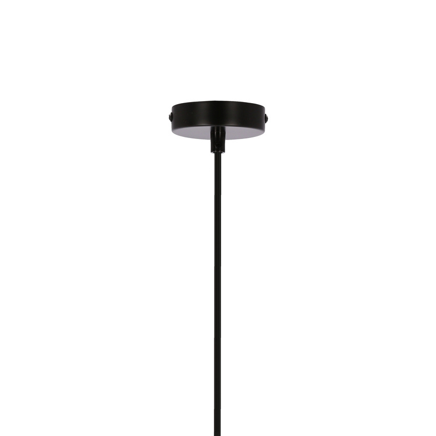 Anaka Lampa Wisząca Czarny 1X40W E27 Abażur Plecionka Beżowo-Brązowa