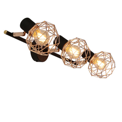 Lampa sufitowa Acrobat listwa ze szklanymi kloszami regulowana 3-punktowa