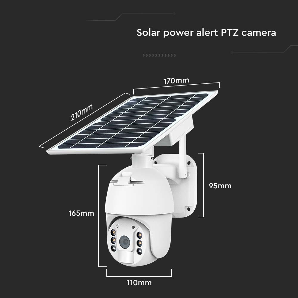 1080P Kamera zewnętrzna WiFi SMART z panelem solarnym / Sensor / IP65 / biała
