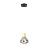 Lampa wisząca Gregory szklana pojedyncza czarno-złota do salonu E14