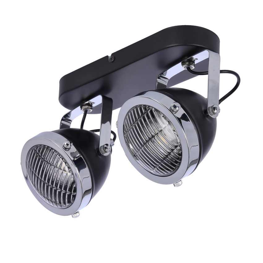 Crazy lampa sufitowa listwa czarny 2x15w gu10 klosz bezbarwny