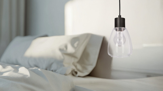 Lampa wisząca Moldo szklana czarna z przezroczystym kloszem do salonu E27 1-płomienna