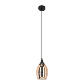 Lampa wisząca Marina szklany klosz miedziany do salonu 1-punktowa E27