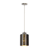 Lampa wisząca Nocturno szklany klosz 3D srebrna do salonu regulowana E27