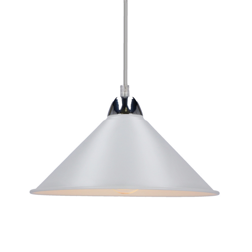 Lampa wisząca Avola metalowa do jadalni biały klosz pojedyncza E27