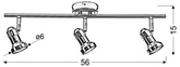 Lampa sufitowa Arkon listwa reflektor regulowana 3-punktowa do salonu metalowa