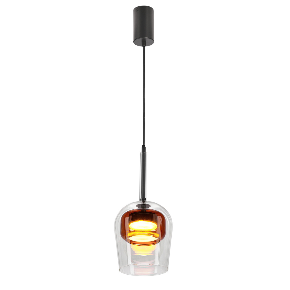 Lampa wisząca Glaxi szklana klosz transparentny i brązowy 1xGX53 nad stół