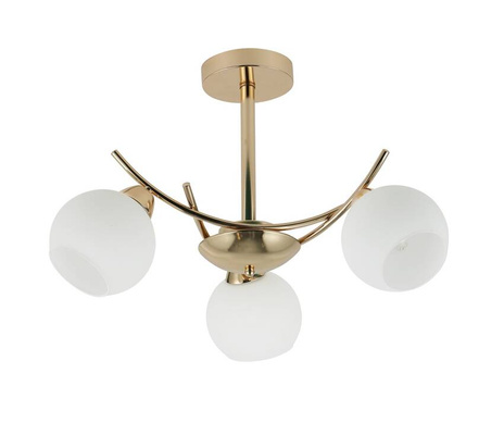Lampa sufitowa AMOS ze szklanymi kloszami 3-punktowa do jadalni metalowa
