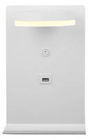 Kinkiet Compact biały z półką i ładowarką USB LED do sypialni nowoczesny