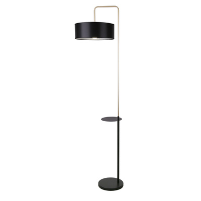 Lampa podłogowa Impact z abażurem z półką 1-punktowa do salonu