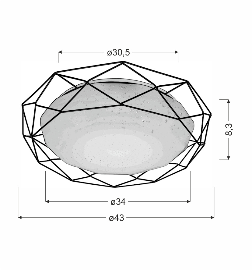 Plafon LED SVEN okrągły 43 cm 3000K złoty nowoczesny