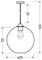 Lampa wisząca Edison szklana kula brązowa do jadalni nad stół E27 Candellux