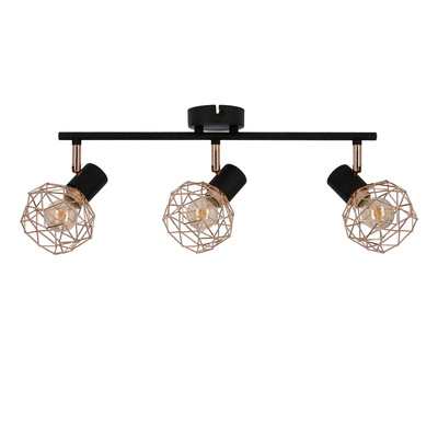 Lampa sufitowa Acrobat listwa ze szklanymi kloszami regulowana 3-punktowa