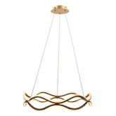 Lampa wisząca Vave LED złota do salonu średnica 50 cm 28W 3000K