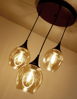 Lampa wisząca Aspa potrójna szklane klosze kula czarno brązowa do jadalni E27