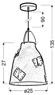 Lampa wisząca Patch metalowa szara 1 punkt światła do kuchni i jadalni