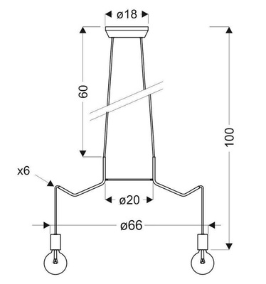 Lampa wisząca Basso czarna matowa 6-płomienna do salonu i jadalni E27