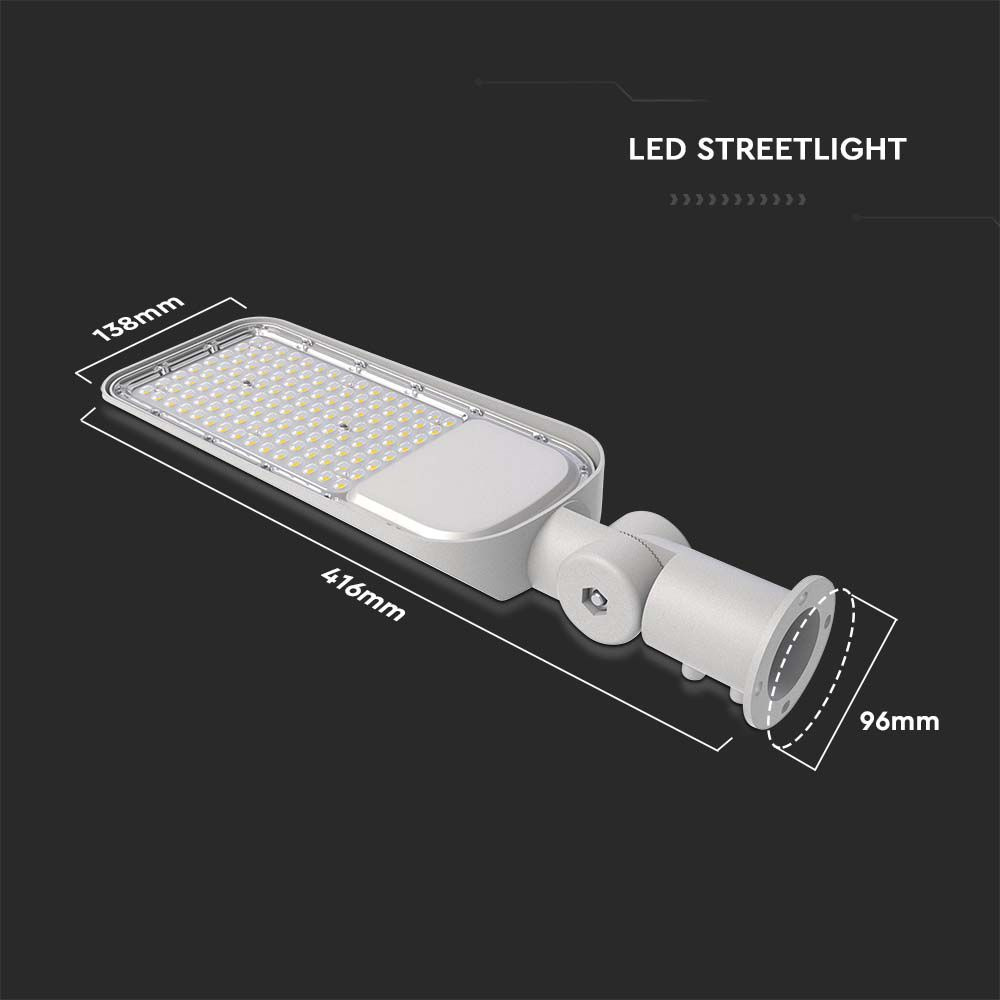 30W Lampa uliczna LED z regulowanym uchwytem / Chip SAMSUNG / Barwa:6500K / Obudowa: Szara