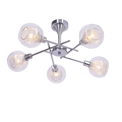 Lampa sufitowa Ozzo ze szklanymi kloszami regulowana 5-punktowa do salonu