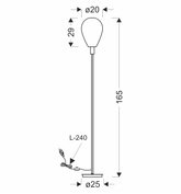 Lampa podłogowa Denso szklany klosz miedziany czarna metalowa do salonu