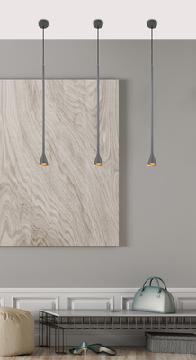 Lampa wisząca tuba Tucson szara metalowa GU10 pojedyncza