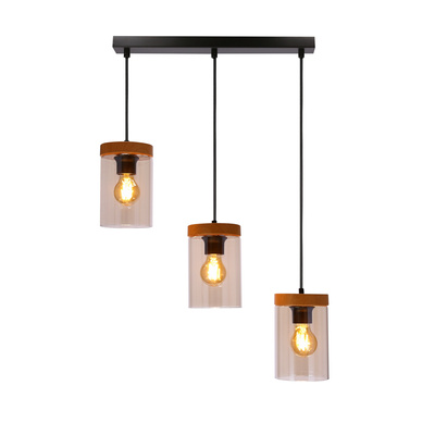 Lampa wisząca Wels szklana potrójna nad stół do kuchni i jadalni E27