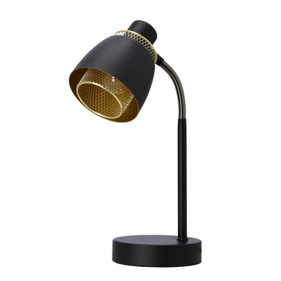Lampka nocna Aleksandria metalowa czarna z regulowanym kloszem do czytania