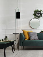 Lampa podłogowa Ravello z półką do salonu 1-punktowa z abażurem