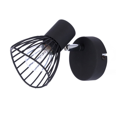 Kinkiet Fly czarny metalowy regulowany loftowy do salonu E14