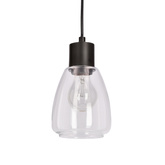 Lampa wisząca Moldo szklana czarna z przezroczystym kloszem do salonu E27 1-płomienna