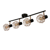Lampa sufitowa Acrobat listwa ze szklanymi kloszami regulowana 4-punktowa
