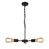 Lampa wisząca Sparta potrójna metalowa czarno-srebrna do salonu 3xE27