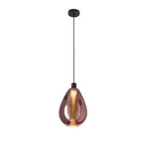 Lampa wisząca Denso 20 szklana czarna z kloszem miedzianym nad stół