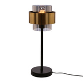Lampka nocna Spiega szklana metalowa czarny mosiądz E27