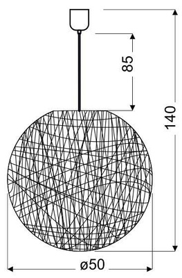 Lampa wisząca Caruba kula brązowa 50 cm z abażurem do salonu E27