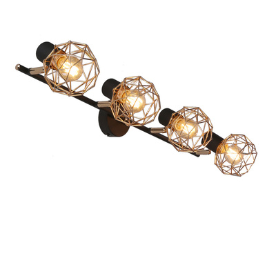 Lampa sufitowa Acrobat listwa ze szklanymi kloszami regulowana 4-punktowa