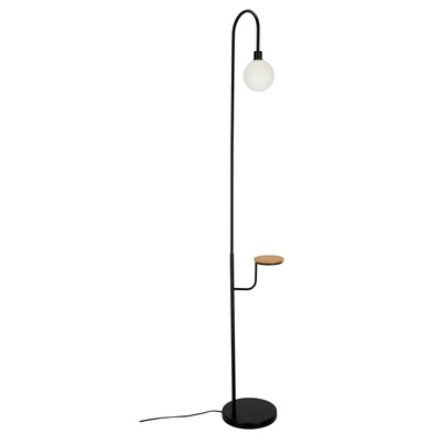 Lampa podłogowa Vanity z półką do salonu z kloszem E27 IP20