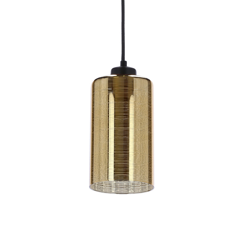 Lampa wisząca Cox szklana tuba złota do kuchni i jadalni E27