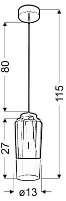 Lampa wisząca Tube szklana tuba fioletowa pojedyncza do salonu E27